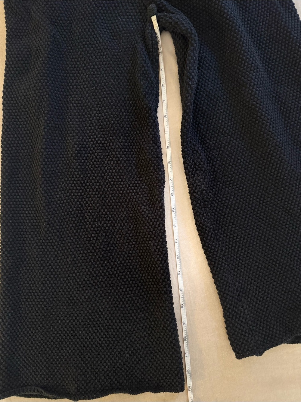 FP Beach Black Textured Wide-Leg Knit Cropped Pants Medium - Picture 8 of 8